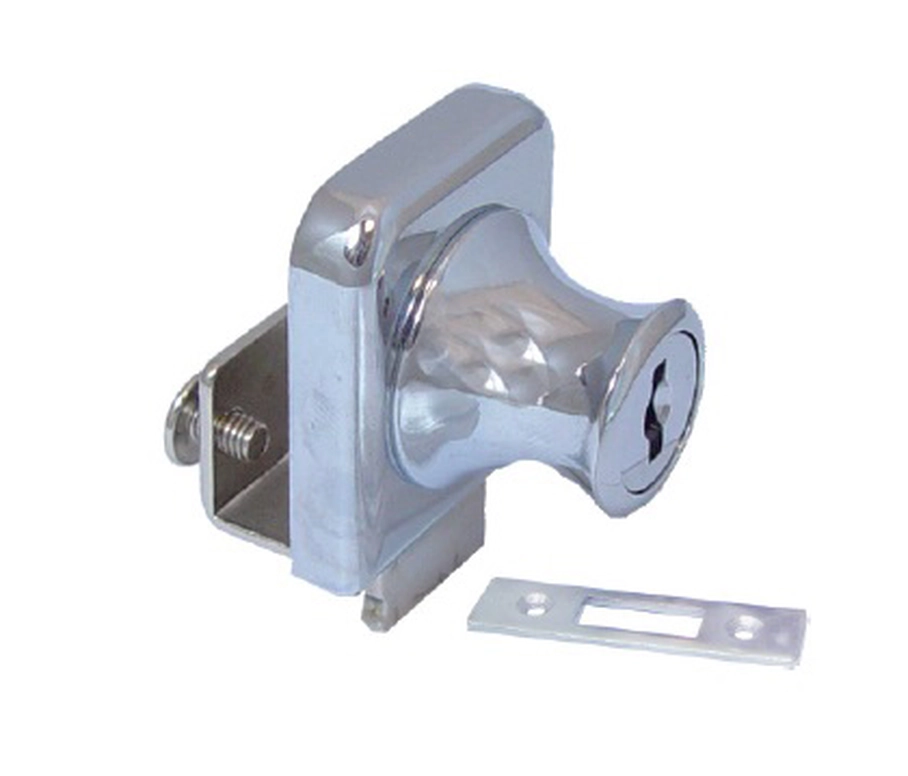 מנעול חובק לדלת זכוכית 8ממ אחיד מט ניקל