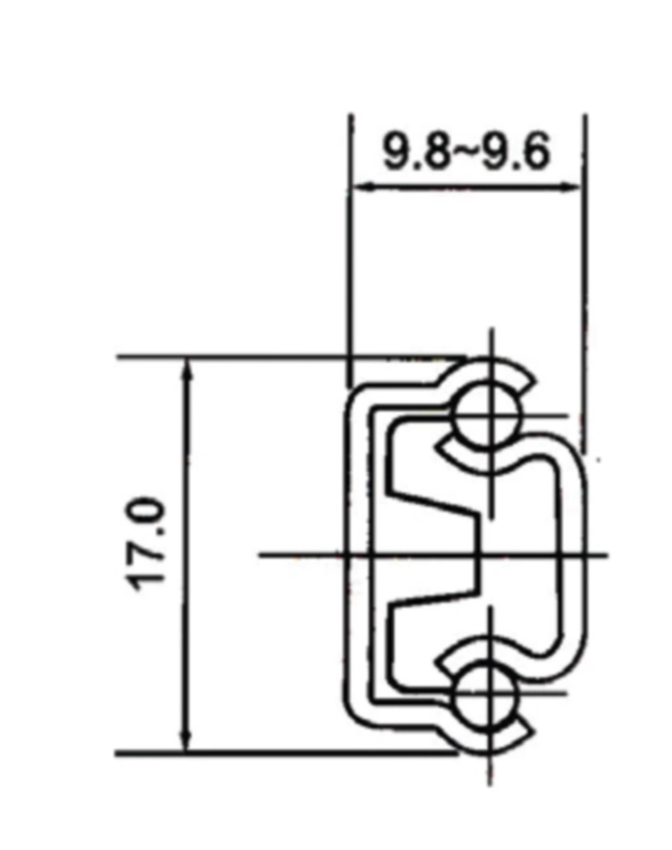 מסילה לחריץ 246ממ 17קג
