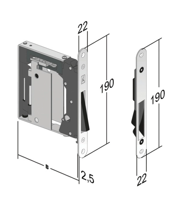 מנעול passage 938 B-NO-HA+נגדי G992, כרום מט