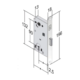 מנעול מגנטי B40 WC ברונזה 196X18 מ"מ