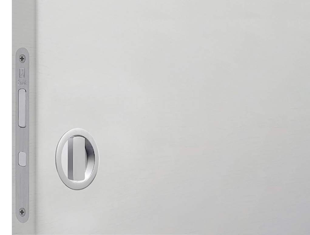 קיט מנעול הזזה תפוס פנוי עם ידית עגולה לבן וידית משיכה