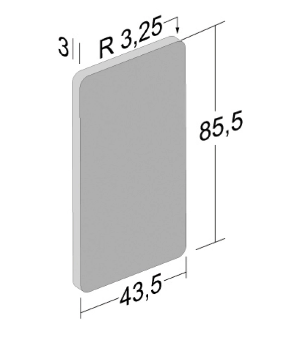 לוחות כיסוי 43.5X85.5mm ,INOX