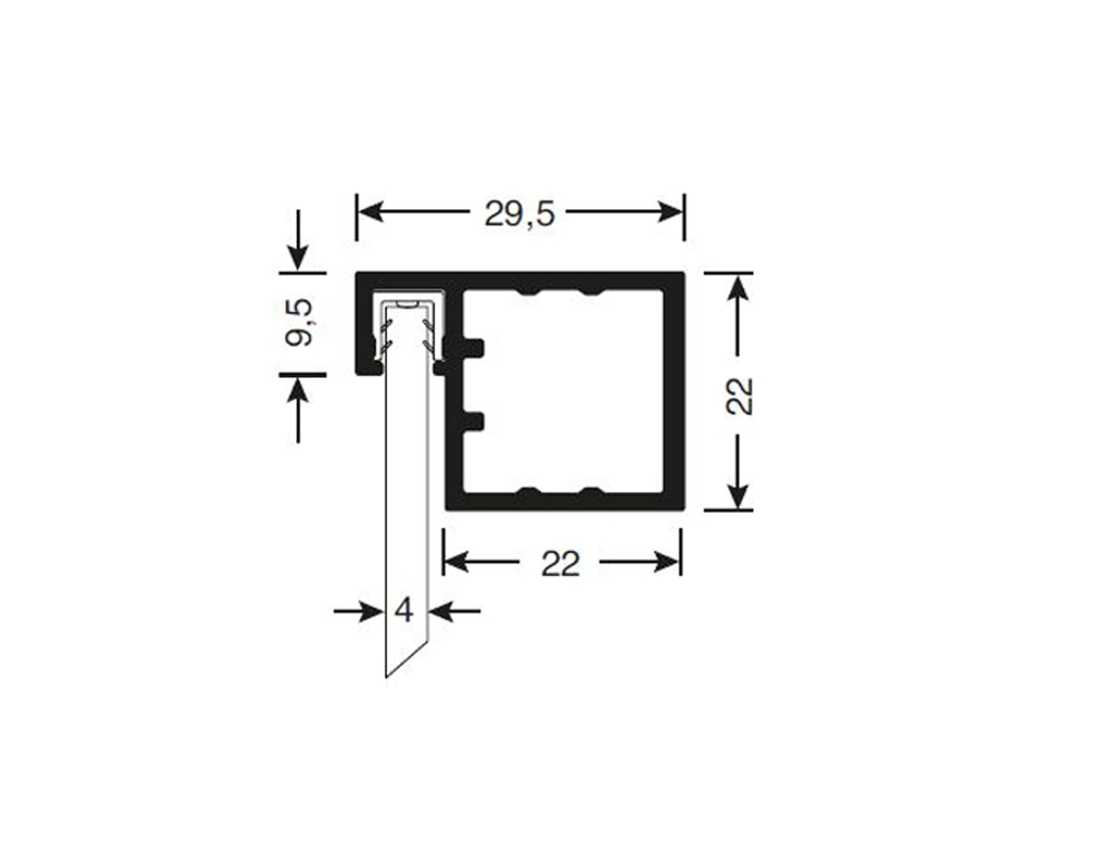 פרופיל חזיתות 3050ממ למערכת PB30 שחור