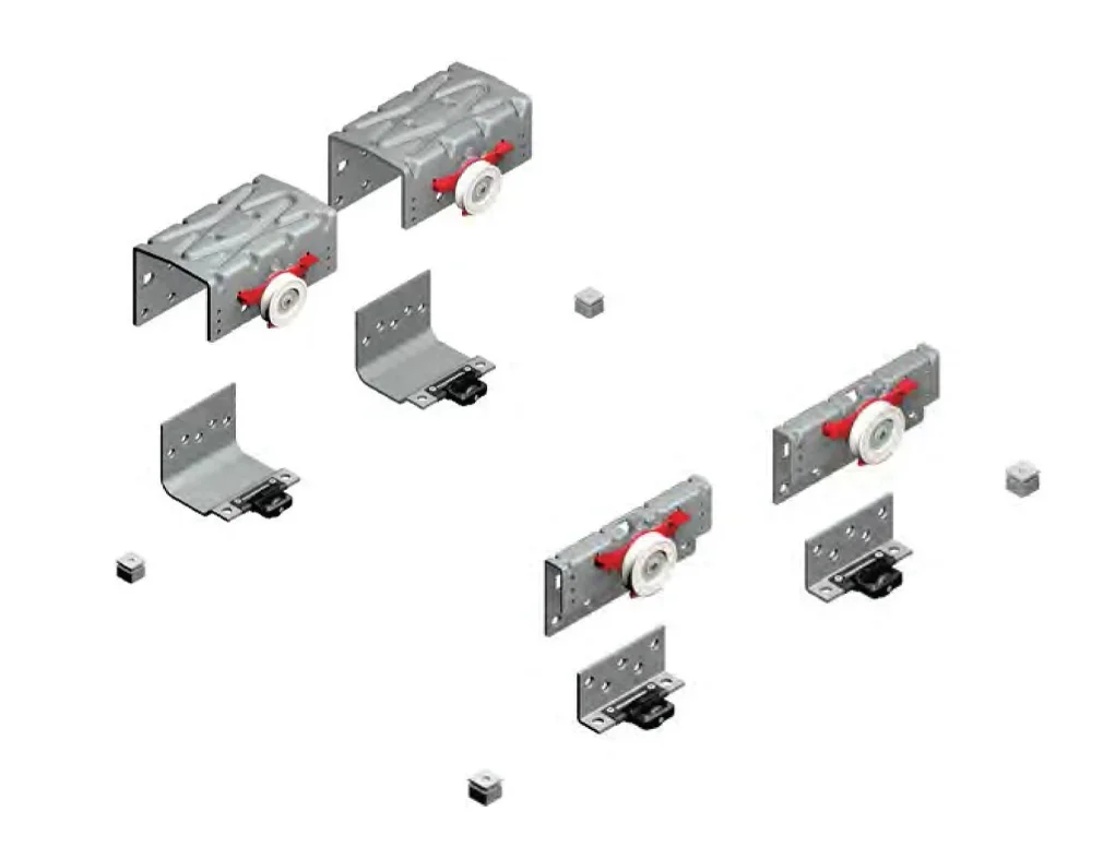 סט גלגלים ל-2 דלת 18 ממ הזזה למערכת PS48