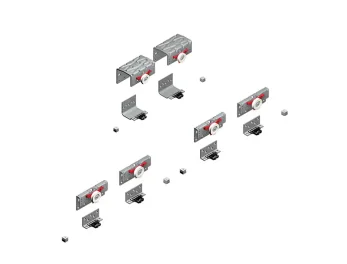 סט גלגלים ל-3 דלת 18 ממ הזזה למערכת PS48