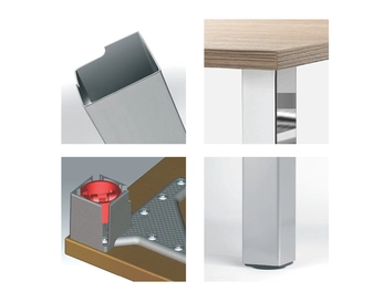 רגל לבנה מרובעת 5/5 חיבור נסתר גובה 705ממ