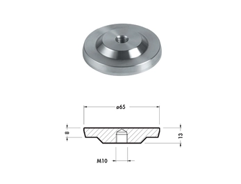 מחבר זכוכית לרגל בקוטר 60 ממ