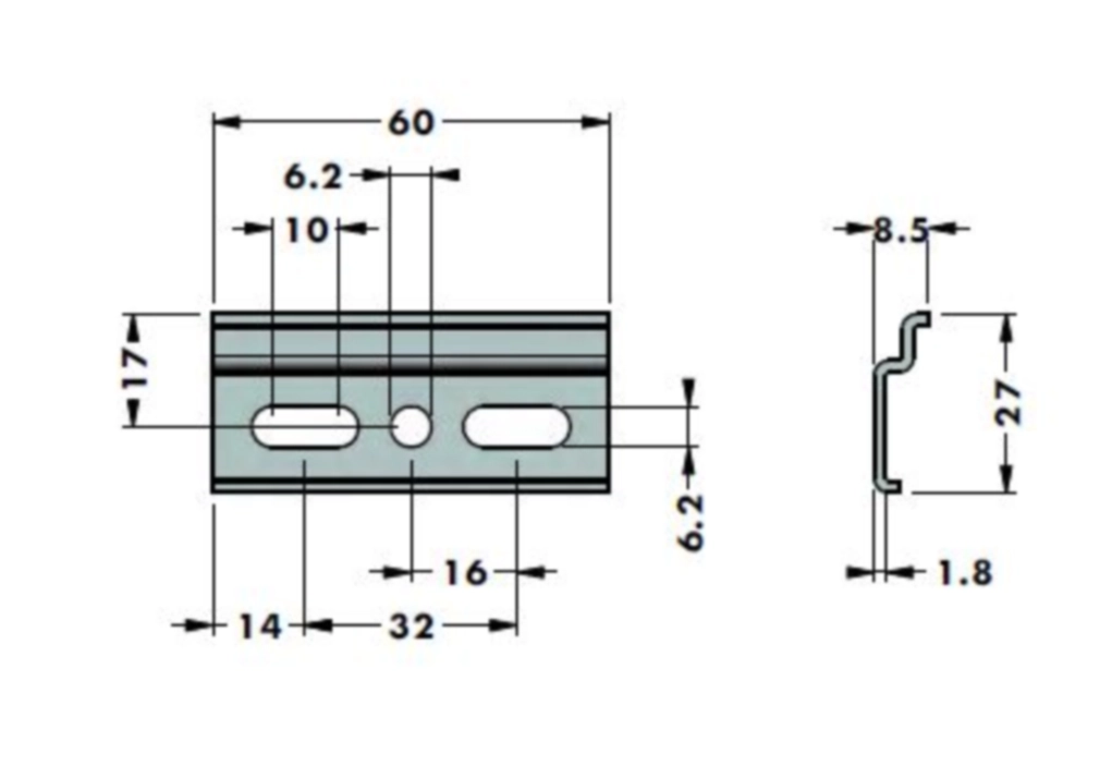 פחית תליה 60X27ממ למתלה PU800) 801/806/817)