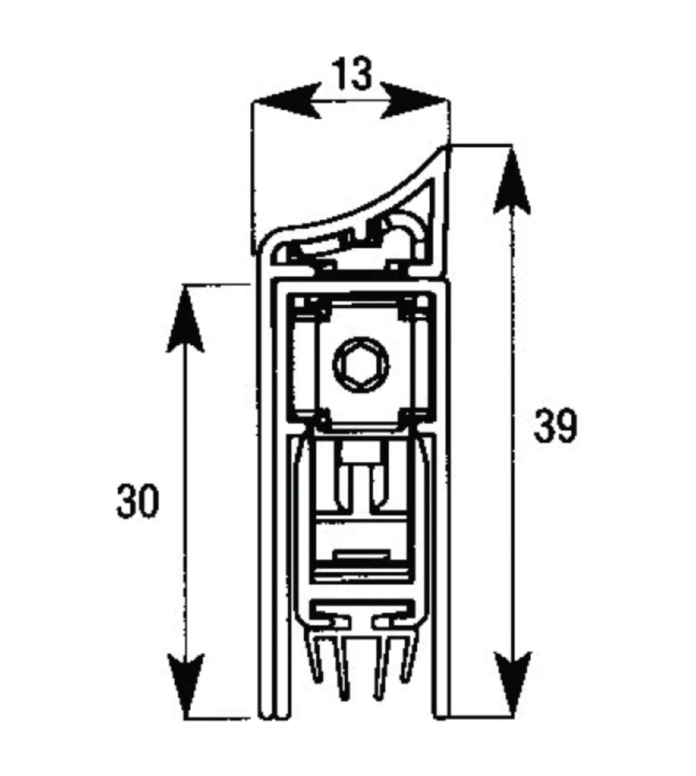 סף סגר להתקנה חיצונית 43סמ