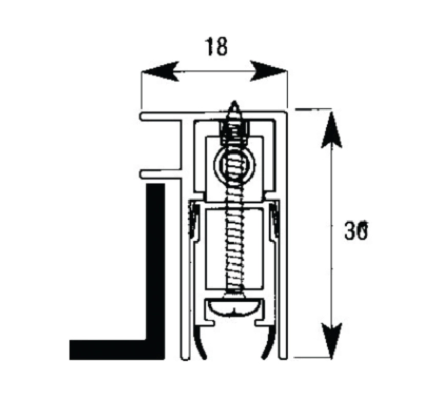 סף סגר לדלת הזזה 83סמ
