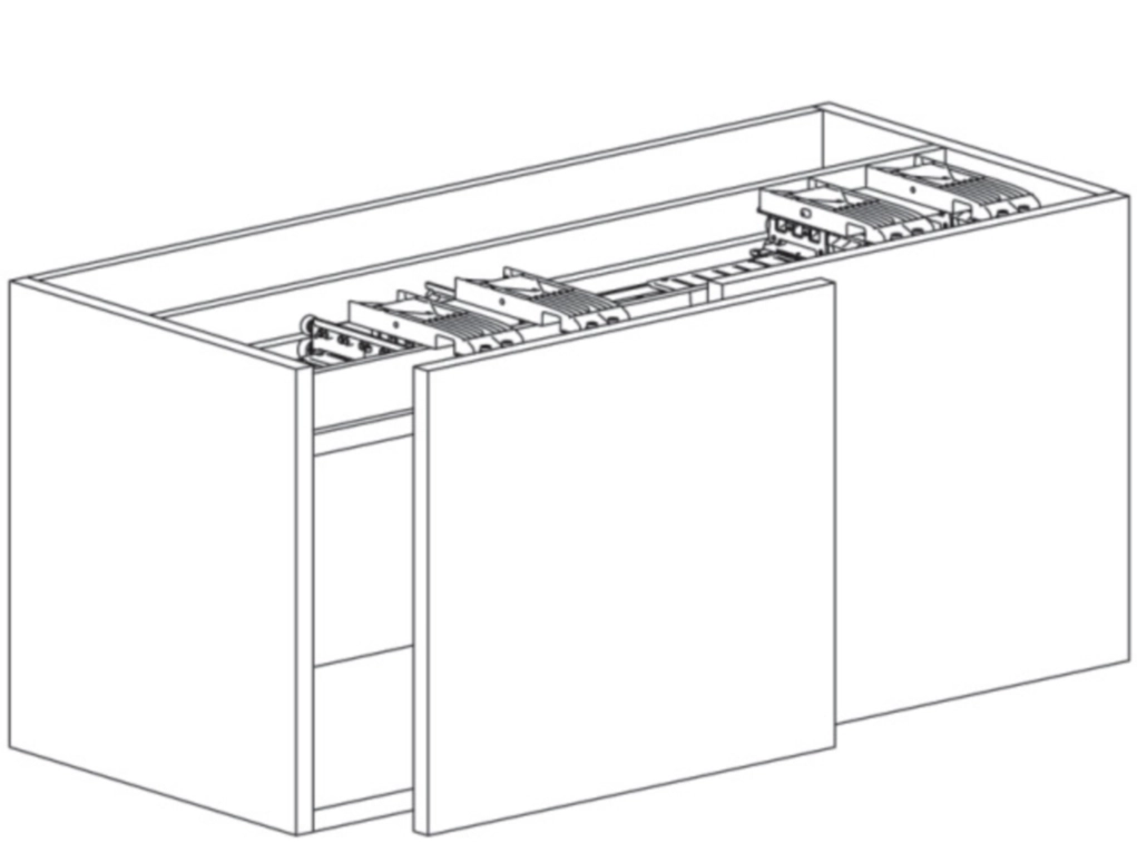 מערכת הזזה מישור אחד לארון עליון 1.2-1.4 מטר S1
