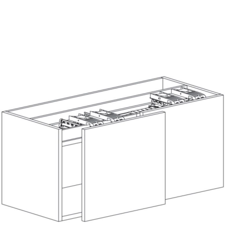 מערכת הזזה מישור אחד לארון עליון 1.6-1.8 מטר S3