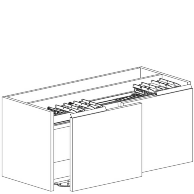 מערכת הזזה מישור אחד לארון תחתון 2.2-2.4 מטר S6