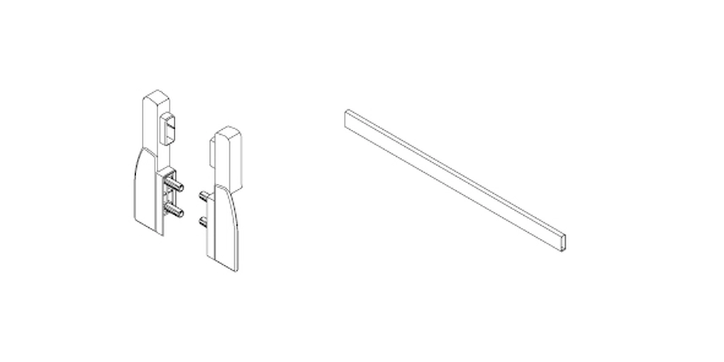 זוג תופסנים לחזית נמוכה+גלריה למגירת גלריה דהלקס שחור