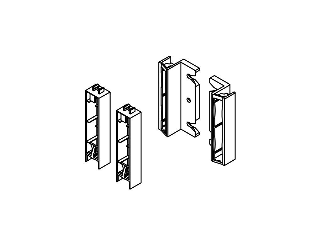 סט תופסנים לזכוכית נ.פרו וואן לבן ח.בורג