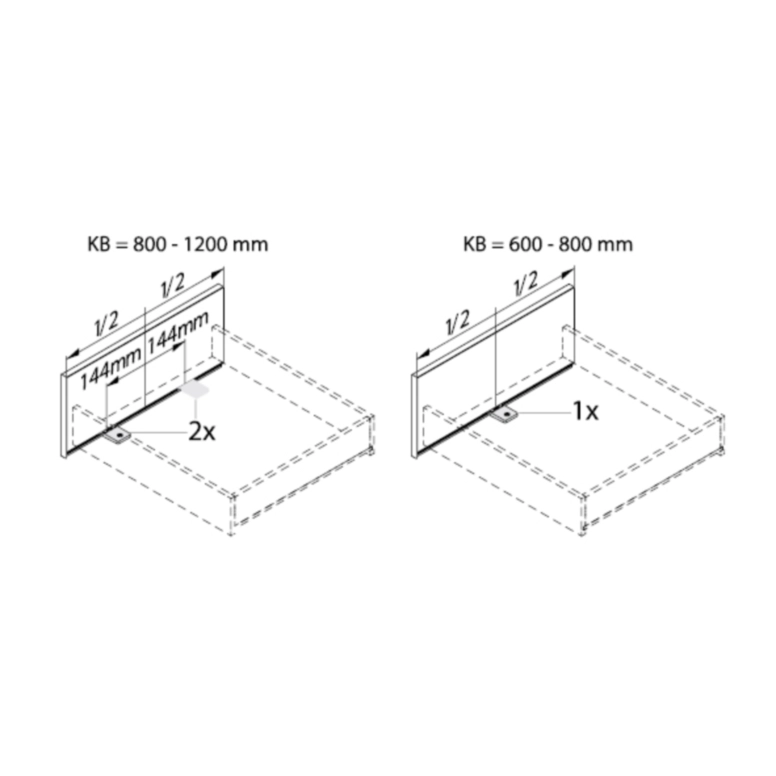 תופסן חיזוק תחתון לחזית מגירה דקה סקאלה\PU100) XP)