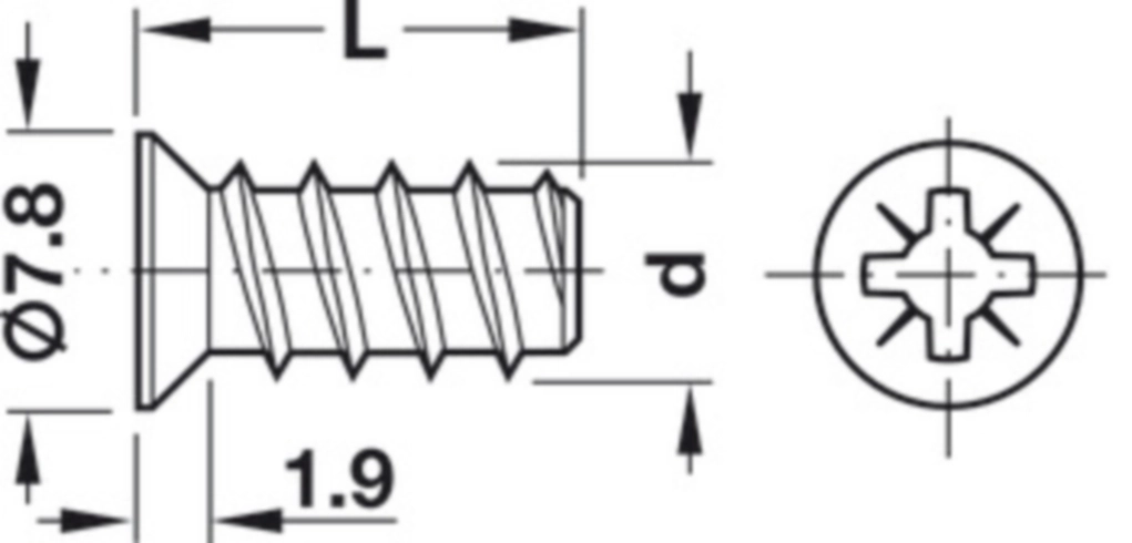 מארז 1000 בורג יורו 7.8X13.5ממ לקדח 5ממ אבץ