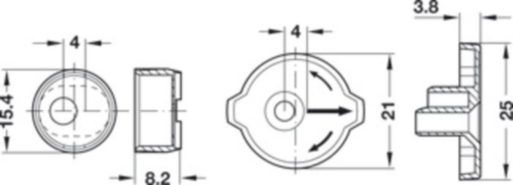 מארז 100 אביזר כוונון לחזית מגירת עץ