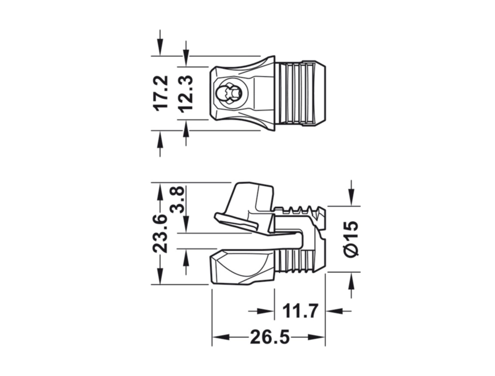 מארז 100 מקבע עם בורג לגב ארון Ixconnect