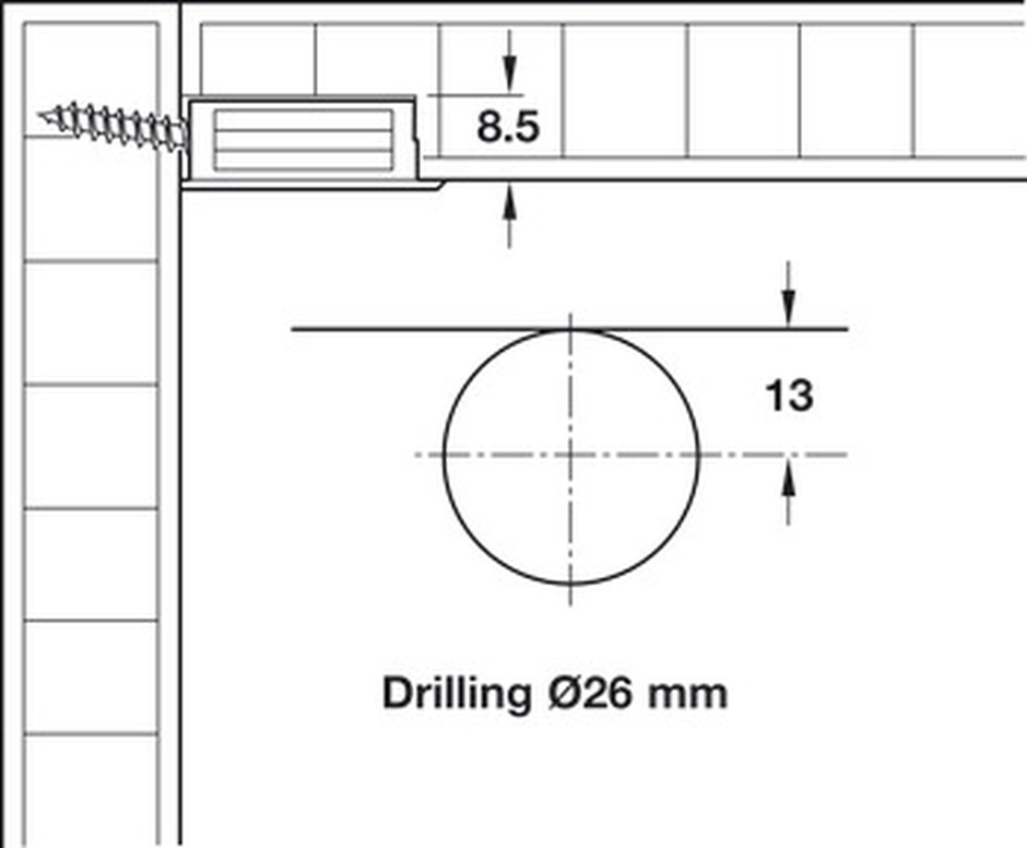 מארז 100 מחבר לוח לתחתית מגירה צבע אפור