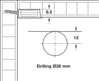 מארז 100 מחבר לוח לתחתית מגירה צבע אפור
