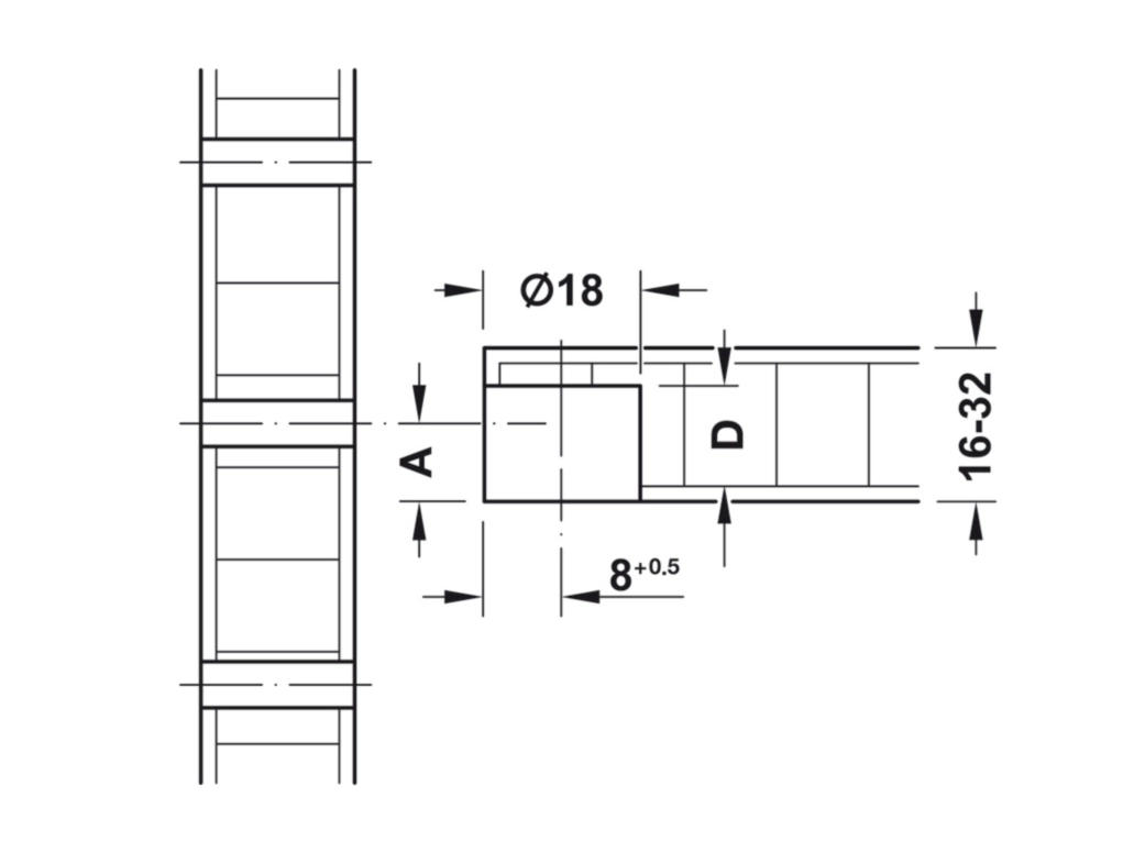 מארז 100 מחבר מתכת ללוח 16 ממ