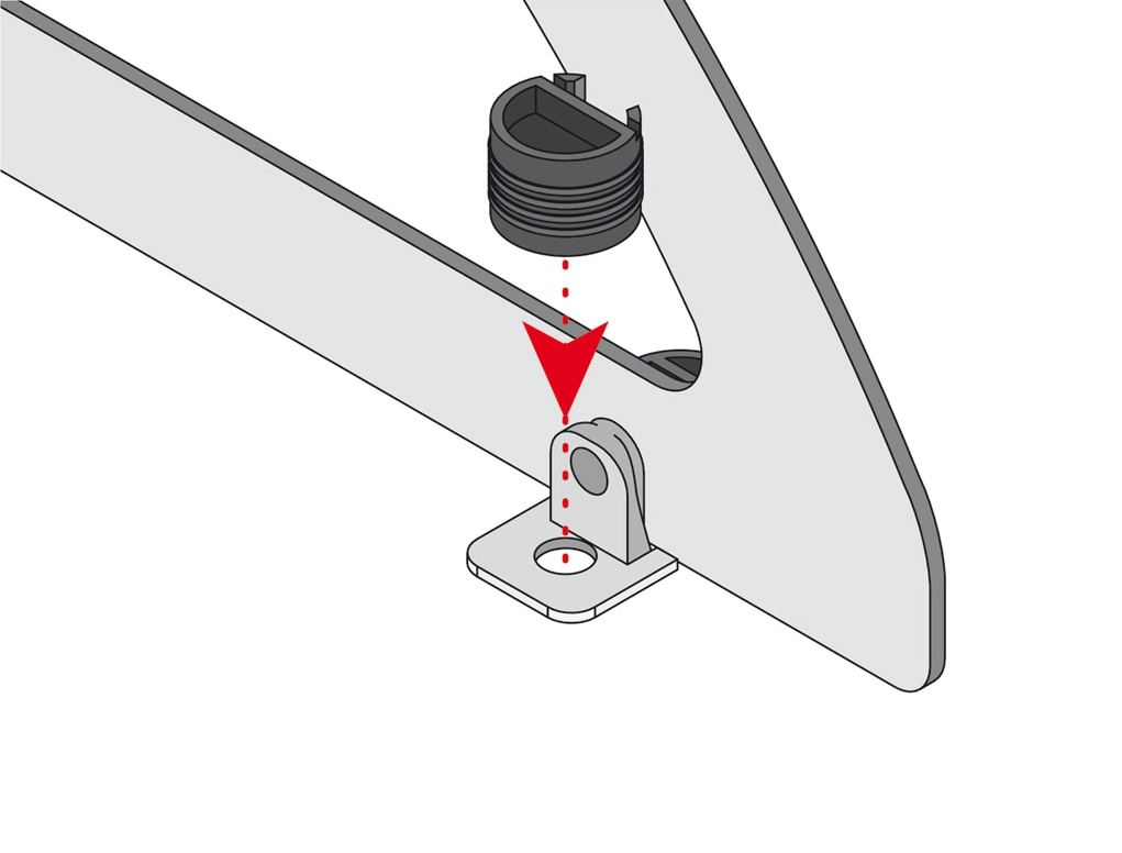 מתאם פלסטיק למחבר לוח 19 ממ בורג שחור