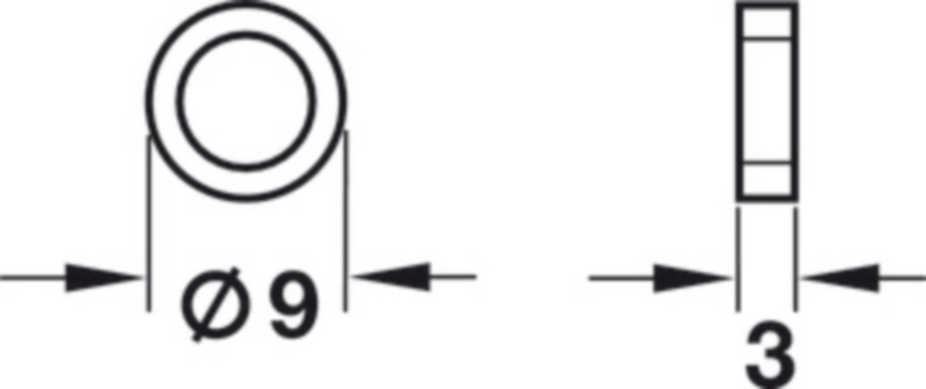 מארז 100 טבעת הרחקה לפין סמוי קוטר 9X3ממ