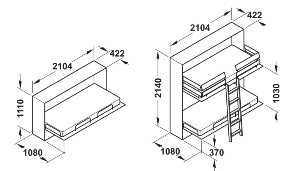 מיטה דו קומתית מתקפלת