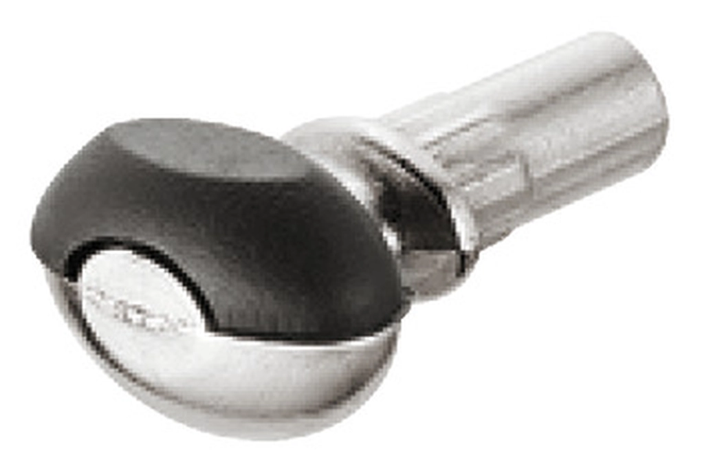 תומך מדף עגול גימור ניקל עם פלסטיק לחור 5ממ למדף עץ/זכוכית