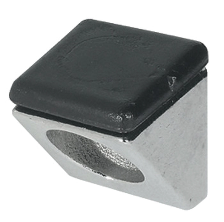 תומך מדף מרובע גימור ניקל עם פלסטיק לחור 5ממ למדף עץ/זכוכית