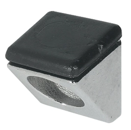 תומך מדף מרובע גימור ניקל עם פלסטיק לחור 5ממ למדף עץ/זכוכית