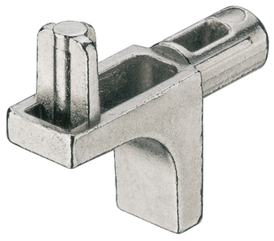 תומך מדף עם פין גימור ניקל לחור 5ממ למדף עץ