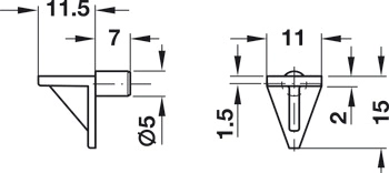 מארז 1000 נושא מדף פלסטיק לבן 5ממ