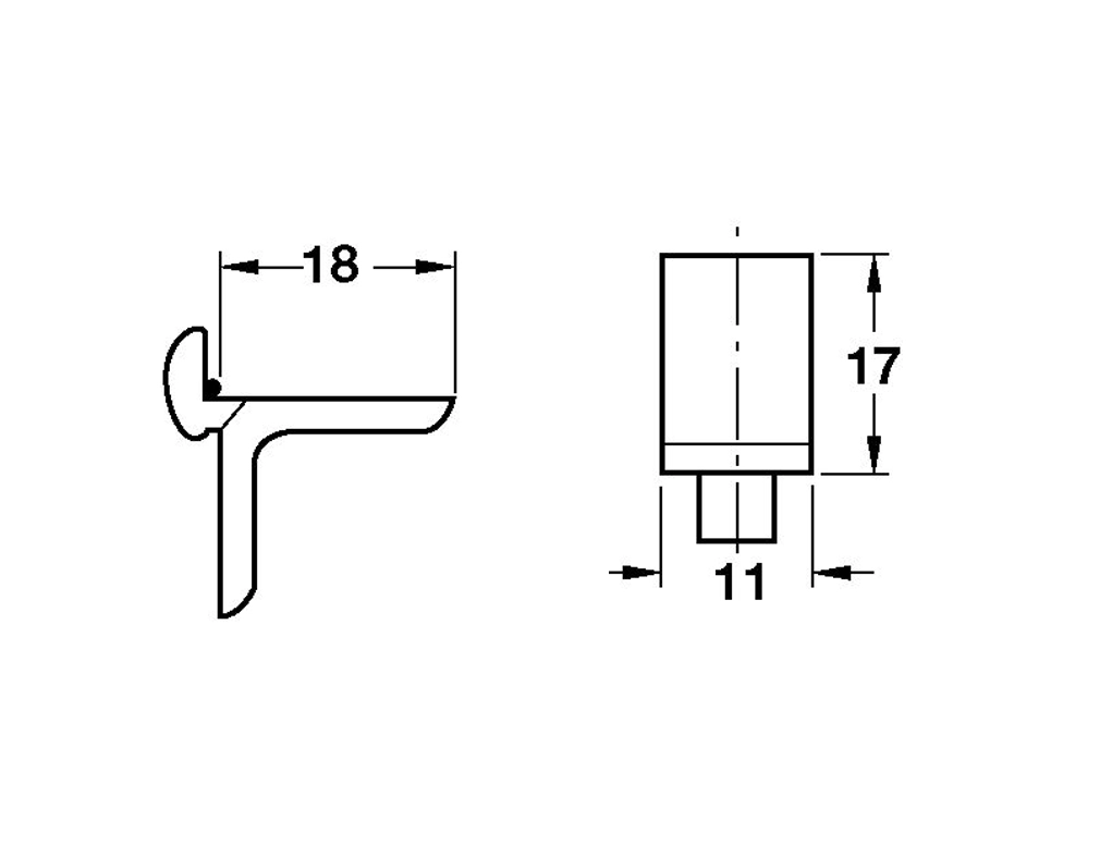 מארז 100 תומך מדף אלומיניום בהיר למוט H28312013