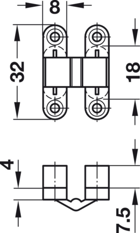 ציר סמוי שחור עובי 12ממ