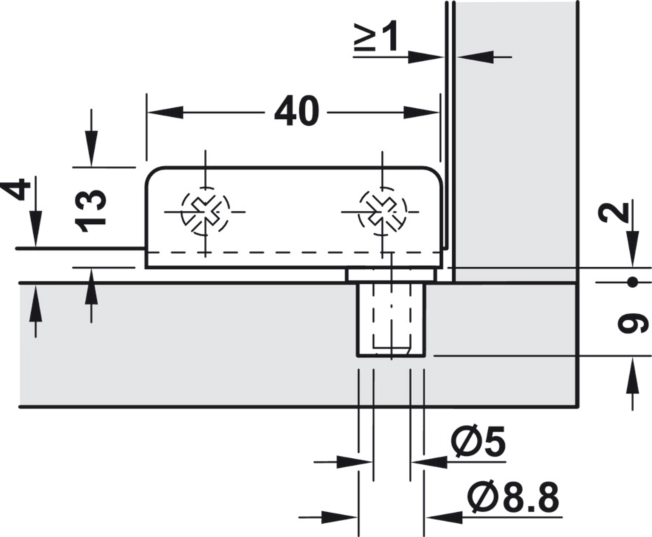 ציר לזכוכית צפנבנד כרום