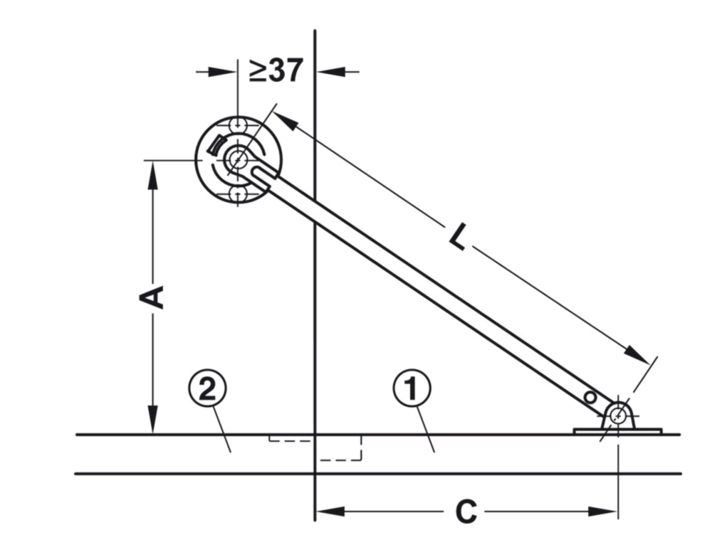 קלפה לדלת יורדת אורך 225 ממ לבן