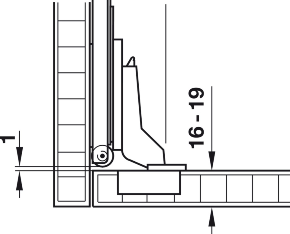 זוג צירים לדלת פתיחה והכנסה קוטר 35