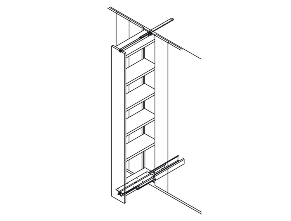 מערכת ארון נשלף 1100ממ למשקל עד 200קג