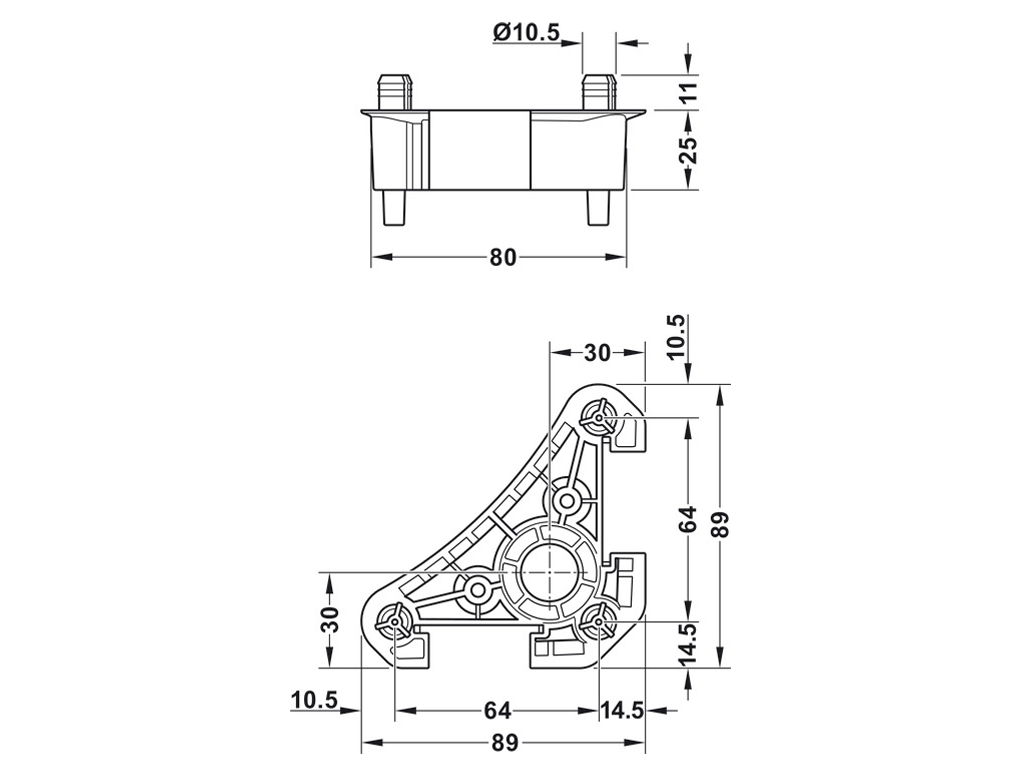 בסיס משולש לרגלית AXILO 48 שתילה 3 דיבלים