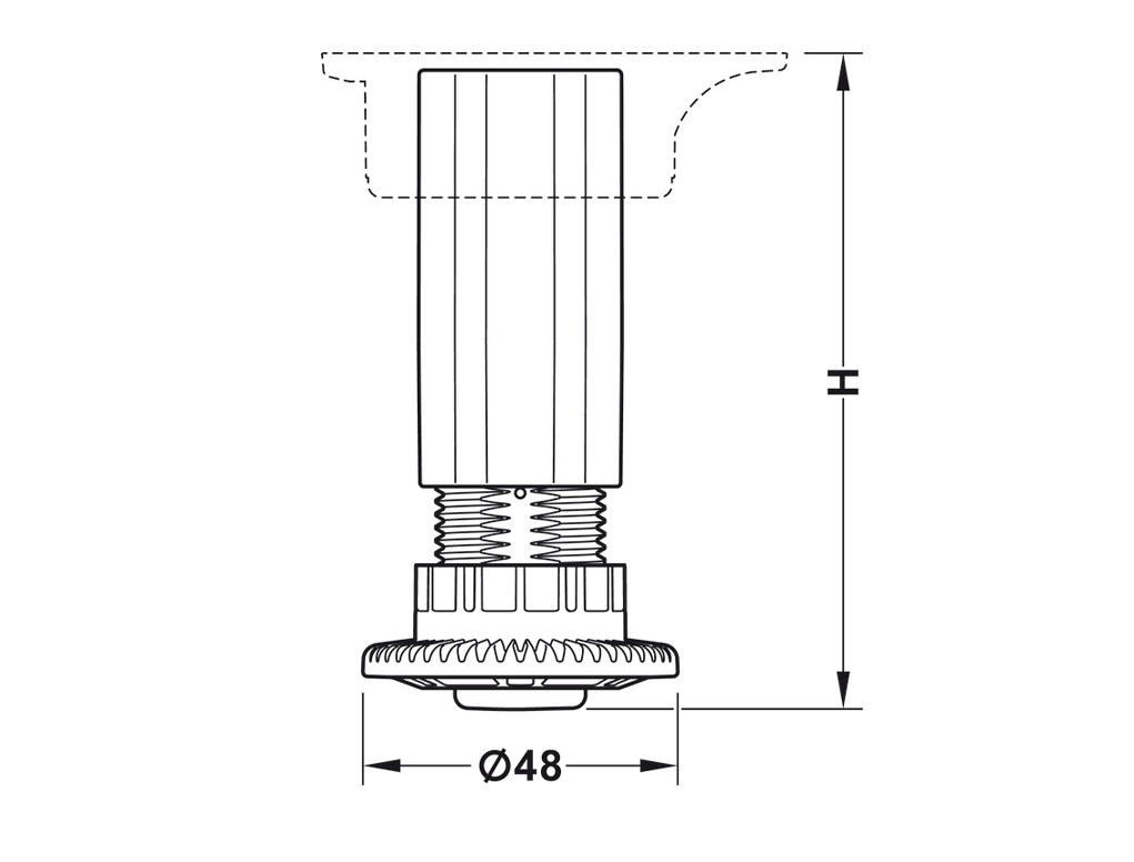 רגלית פלסטיק 120 AXILO 48ממ 105-140