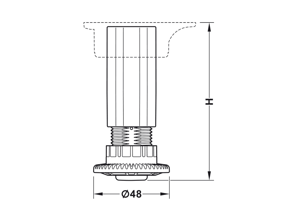רגלית פלסטיק 150 AXILO 48ממ