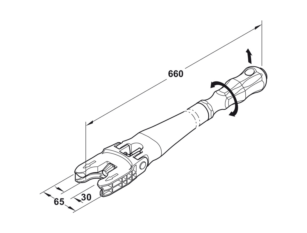 ידית כיוונון לרגלית פלסטיק AXILO 48 למברגה עם הטיה