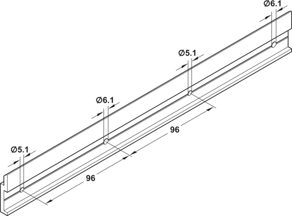 מתלה EILOX סמוי לחיפוי קיר 2000X40ממ עובי 8ממ