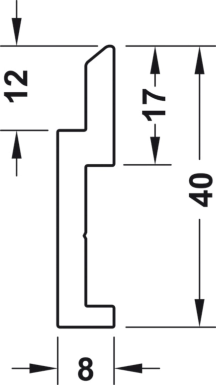 מתלה EILOX סמוי לחיפוי קיר 2000X40ממ עובי 8ממ