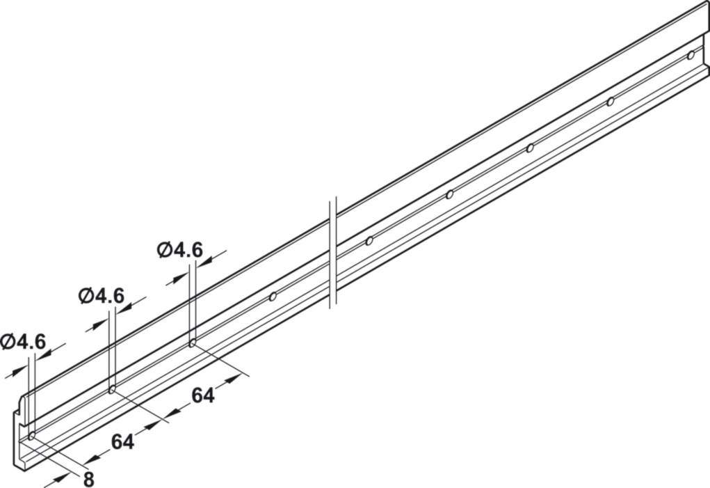 מתלה EILOX סמוי לחיפוי קיר 2000X25ממ עובי 5ממ