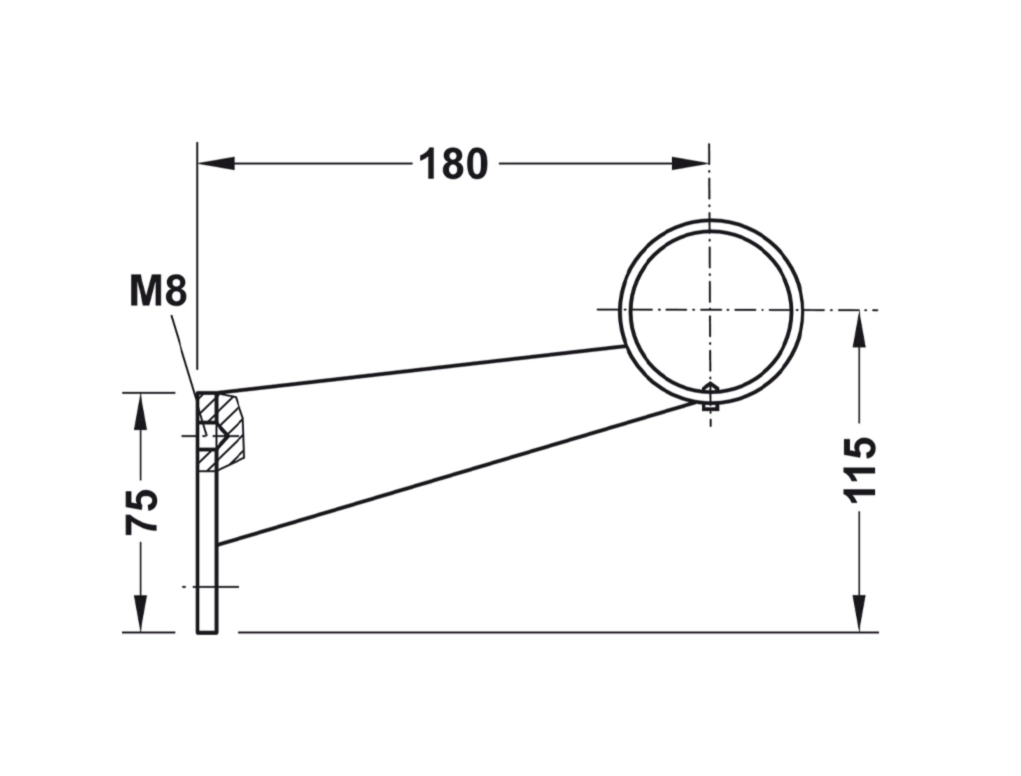 תומך מעקה 51ממ