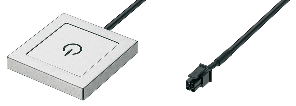 מפסק טאצ' עם דימר מרובע אפור להתקנה חיצונית