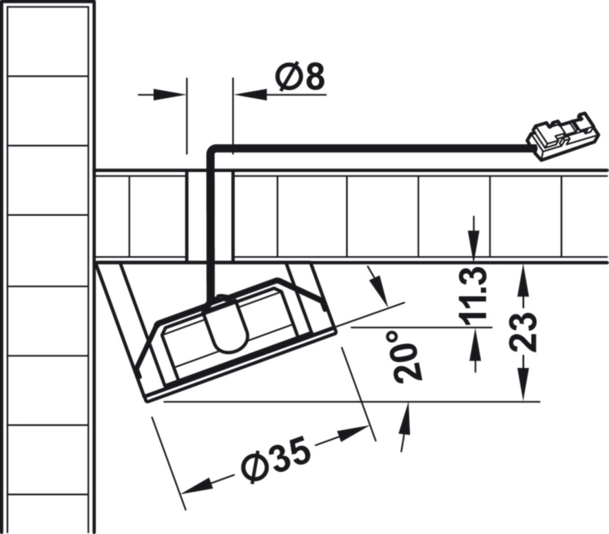 ספוט עגול לקדח 26ממ מתכתי אור לבן